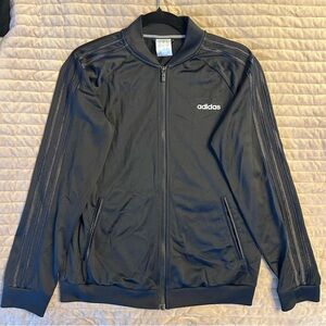 Adidas Black Zip-Up Jacket with Stripes